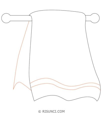 Простая раскраска полотенце висит на держателе для полотенец раскраска | Премиум векторы