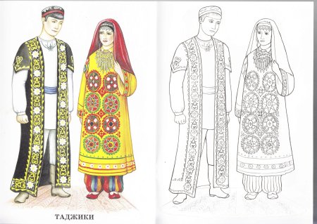 Кыргызская Национальная одежда вектор