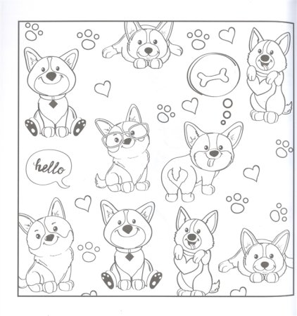 Раскраски для девочек корги