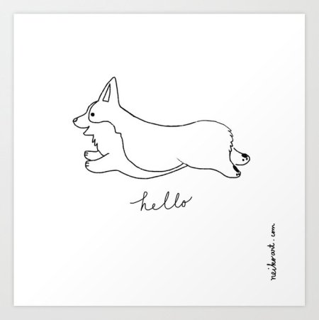 Корги тату эскиз