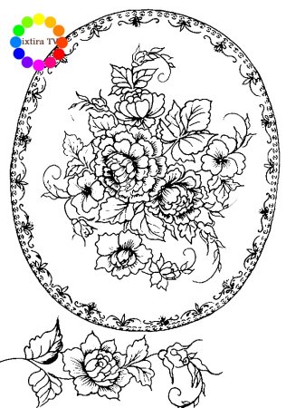 Жостовский поднос разукрашка