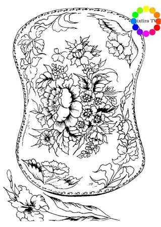 Жостовская роспись раскраска