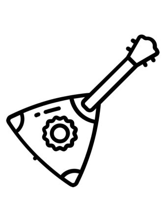 Русский народный инструмент балалайка раскраска