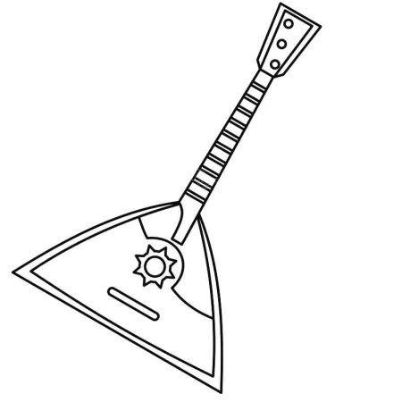 Раскраска балалайка музыкальный инструмент