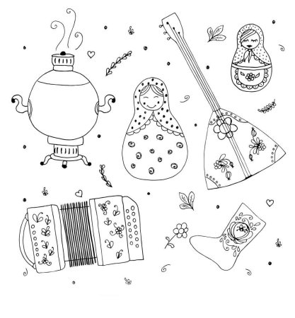Балалайка раскраска