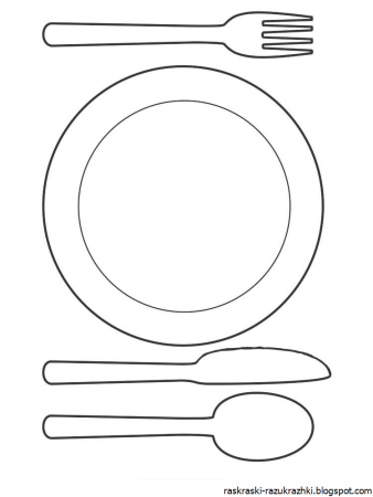 Тарелка раскраска для детей