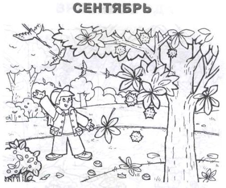 Раскраска сентябрь для детей