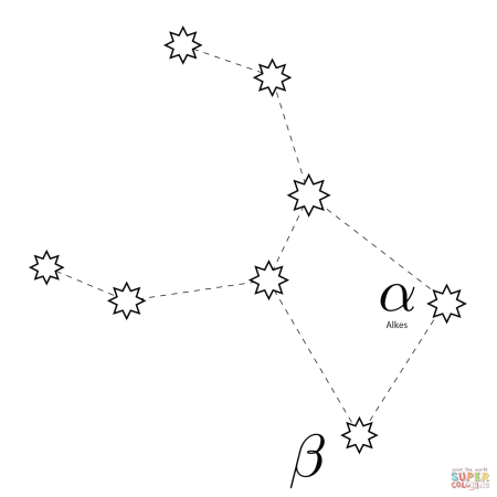 Созвездие большой медведицы схема по точкам
