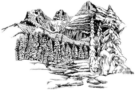 Горы раскраска для детей