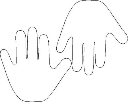 Контур ладошки для вырезания