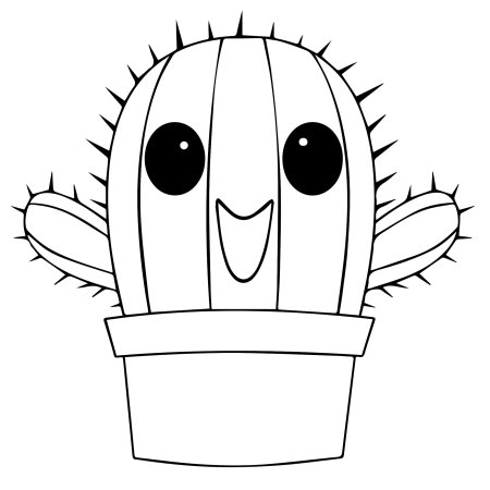 Кактус раскраска для детей