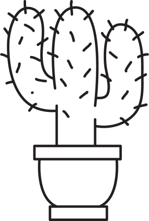 Кактус раскраска