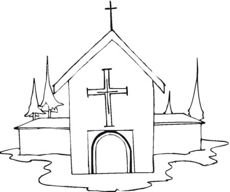 Храм раскраска
