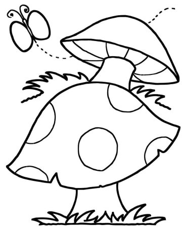 Мухомор раскраска для детей