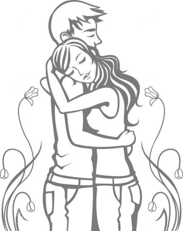 Раскраска пара девушка и парень