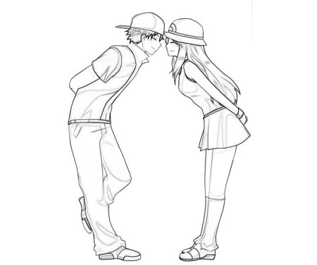 Раскраска пара влюбленных