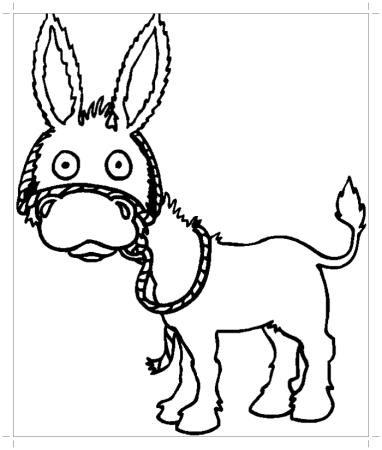 Ослик картинка раскраска