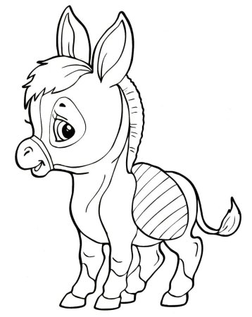 Раскраска животные осел