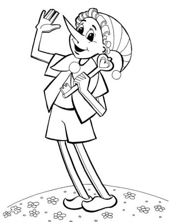 Раскраска Буратино лиса Алиса и кот Базилио