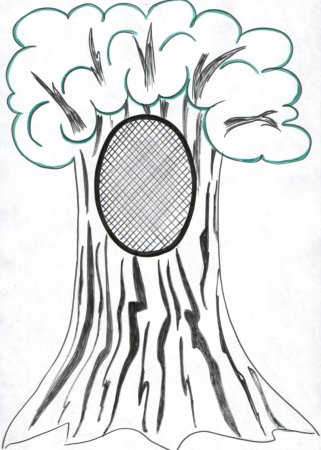 Дерево с дуплом раскраска