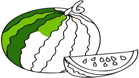 Долька арбуза раскраска