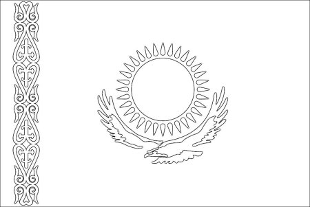 Флаг герб Казахстана раскраска для детей