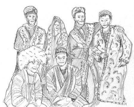 Казахи раскраска