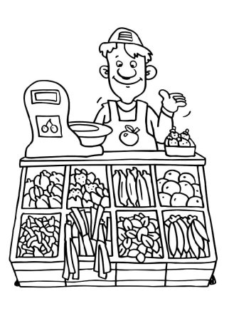 Раскраска для малышей профессии пожарник