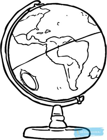 Глобус раскраска для детей