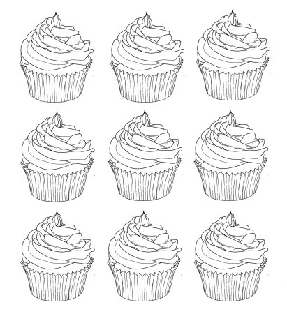 Раскраски маленькие кексики