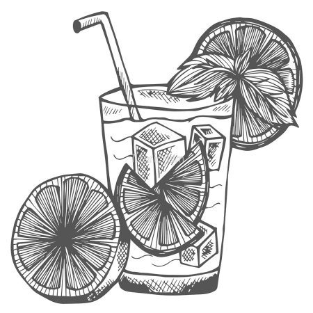Рисунки для срисовки коктейль