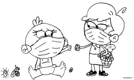 Раскраска вирус коронавирус