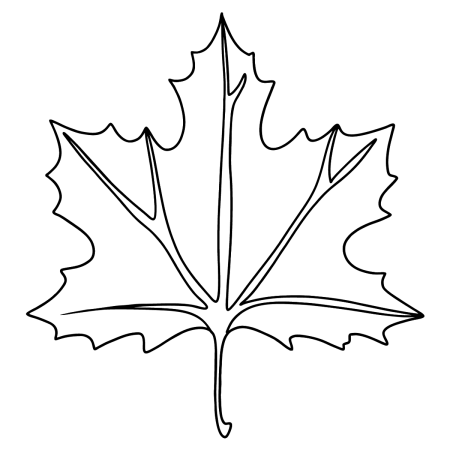 Лист клена раскраска