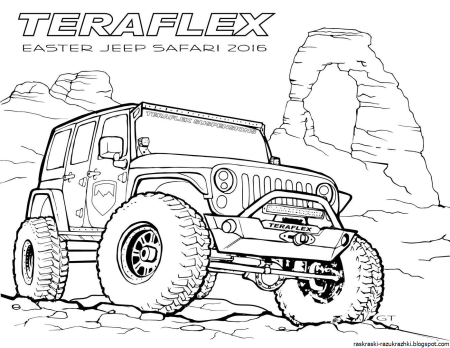 Джип Вранглер Рубикон раскраска