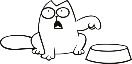 Кот Саймон с миской