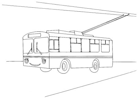 Троллейбус рисунок сбоку