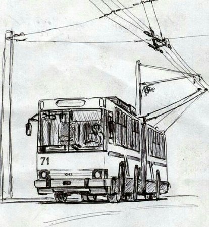 Троллейбус сзади рисунок