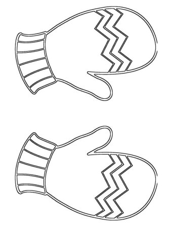 Варежки раскраска
