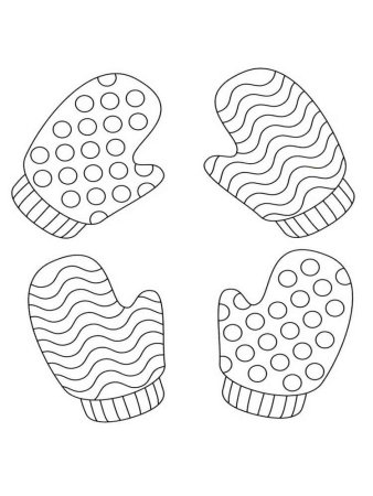 Варежки раскраска для детей