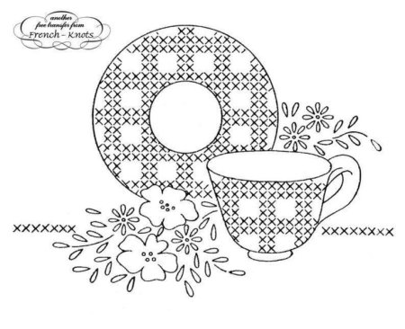 Геометрический орнамент на посуде раскраска