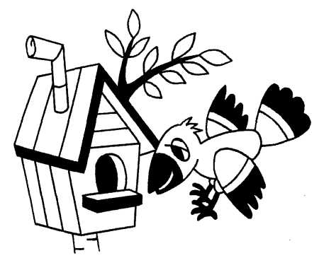 Раскраска скворечник на дереве