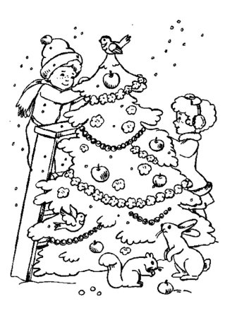 Раскраска новый год для детей