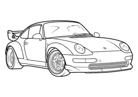 Раскраска машинка Порше 911