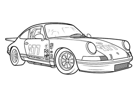 Машинка Порше 911 разукрашка