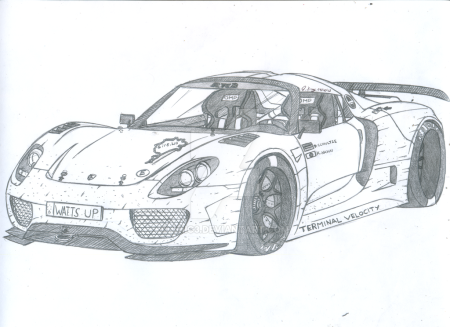 Porsche 918 Spyder чертеж