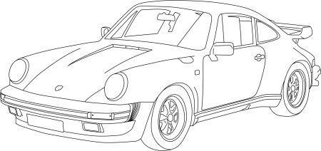 Раскраска машинка Порше 911