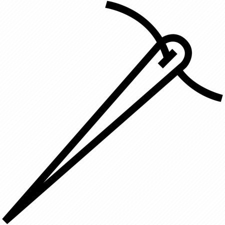 Иголка с ниткой черно белая