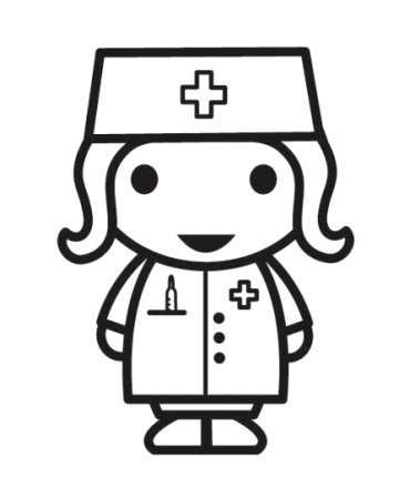 Раскраска медсестра для детей