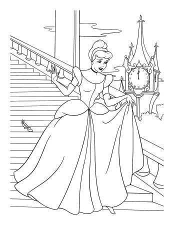 Раскраска Золушка Дисней