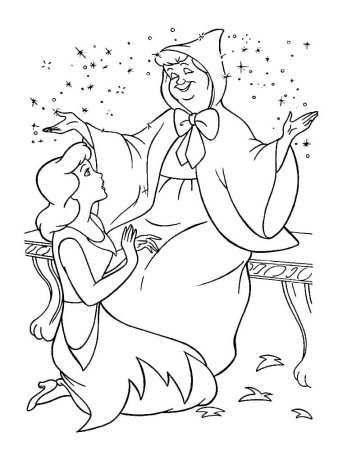 Раскраска к сказке Золушка Шарля Перро